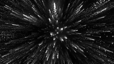 Parlak parçacıkların 3 boyutlu yansıması boşluğu enerji ve ışık püskürtüleriyle doldurur. Parlak dekorasyon için parlak soyut arkaplan