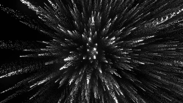 Parlak parçacıkların 3 boyutlu yansıması boşluğu enerji ve ışık püskürtüleriyle doldurur. Parlak dekorasyon için parlak soyut arkaplan