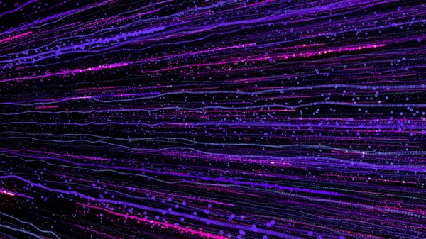 Parlak Çok Renkli Parçacıkların Boyutlu Yansıması Boşluğu Enerji Işık Püskürtüleriyle — Stok fotoğraf