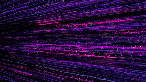 Parlak Çok Renkli Parçacıkların Boyutlu Yansıması Boşluğu Enerji Işık Püskürtüleriyle — Stok fotoğraf