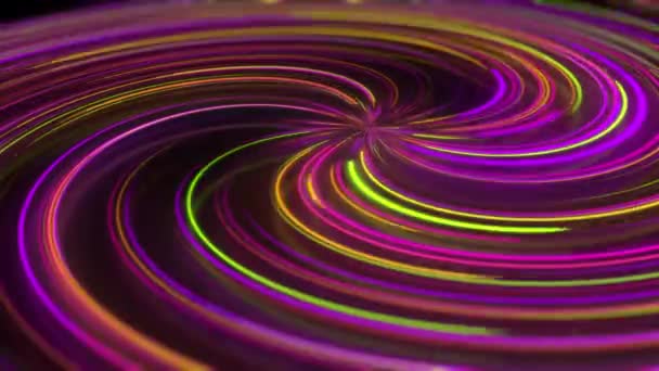 Abstract Neon Spiral Reflection Bright Colorful Curved Light Paths Different — Stock Video