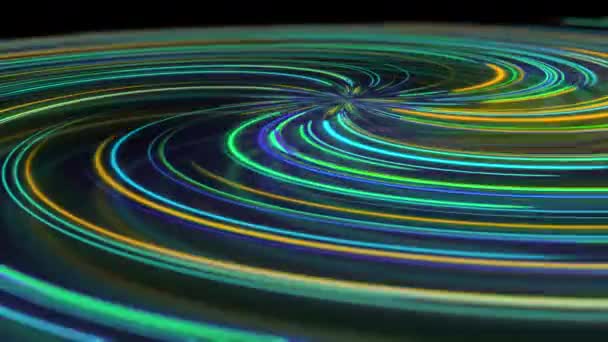 Espial Néon Abstrato Com Reflexão Caminhos Claros Curvos Brilhantes Coloridos — Vídeo de Stock
