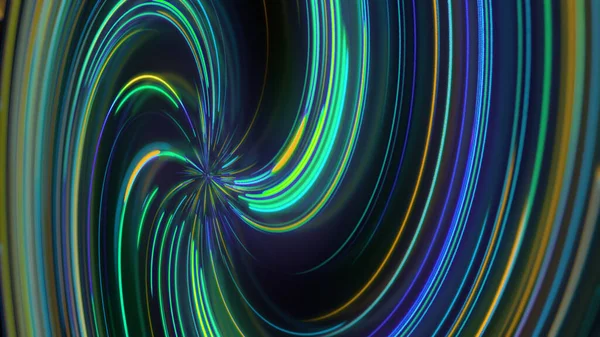 Representación Espiral Abstracta Neón Con Reflexión Senderos Luz Curvados Brillantes —  Fotos de Stock