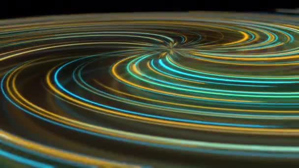 Abstrakcyjna Spirala Neonowa Odbiciem Jasne Kolorowe Zakrzywione Ścieżki Światła Różnych — Wideo stockowe