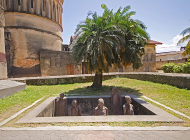 Zanzibar Adası 'ndaki Stone Town' daki Köle Pazarı Anıtı Tanzanya