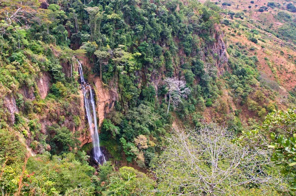 Довгий водоспад у джунглі — стокове фото