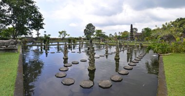Panorama of Tirtagangga water palace on Bali clipart