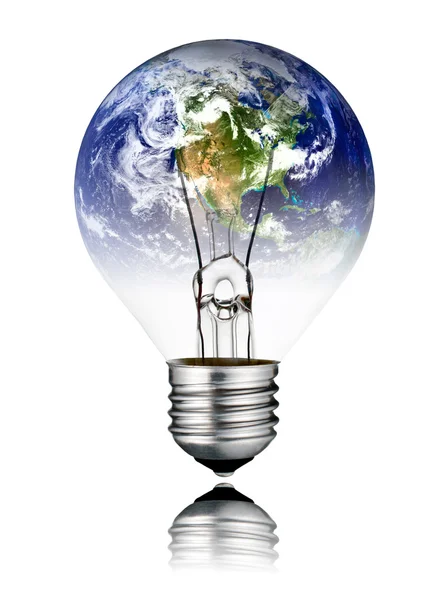 Lightbulb switched OFF - World Globe North America — Stock Photo, Image