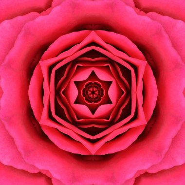 Kırmızı mandala konsantrik çiçek Merkezi kaleidoscope