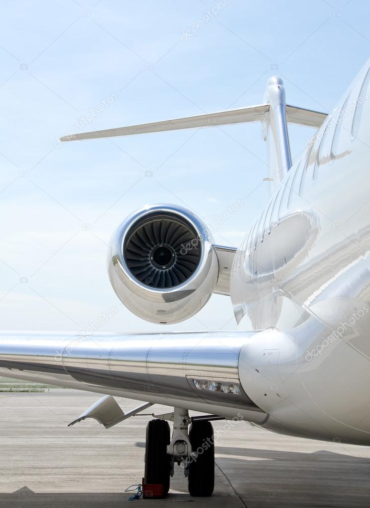 Luxury private jet plane flying - Bombardier