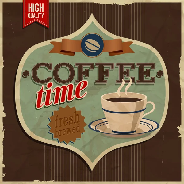 Tarjeta Vintage - tiempo de café . — Vector de stock