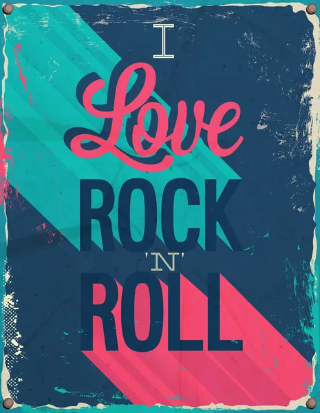 Me encanta el rock and roll . — Vector de stock