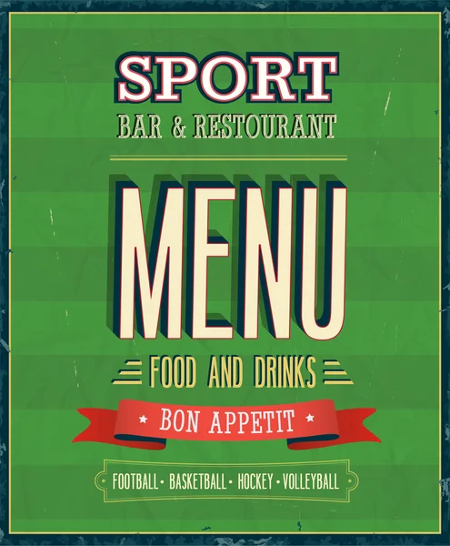 Menu Sport Bar . — Vetor de Stock