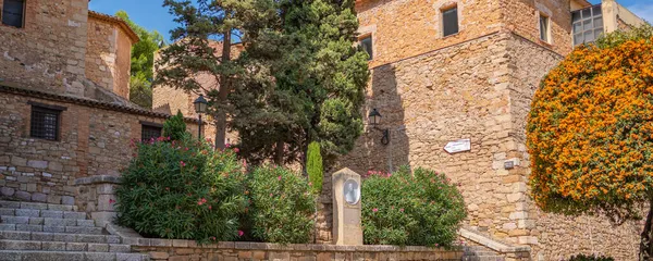 Town View Old Fortified Montblanc Tarragona Catalunya Spain Panorama — Stock Photo, Image