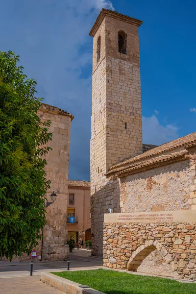 Вид Старый Укрепленный Городок Montblanc Таррагоне Каталония Испания Вертикальный — стоковое фото