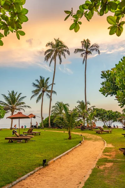 Hikkaduwa Sri Lanka Diciembre 2021 Caminando Largo Turtle Beach Durante — Foto de Stock