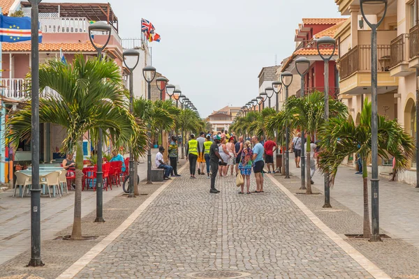 Santa Maria Cape Verde June 2022 Погляд Вулицю Людьми Сувенірних — стокове фото