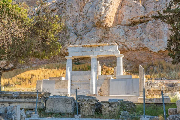 Asklepieion Sanctuary Deus Curando Asklepios Lado Ocidental Colina Acropolis Atenas — Fotografia de Stock