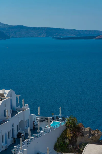 Oia Greece May 2022 Building Pool Oia Traditional White Houses — Stock Photo, Image