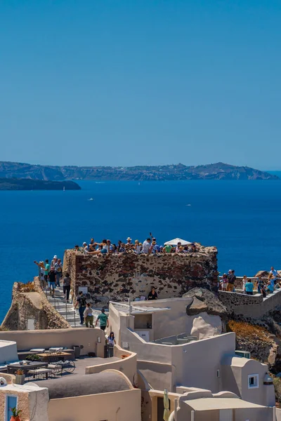 Oia Greece May 2022 View Londsa Castle Oia Traditional White — ストック写真