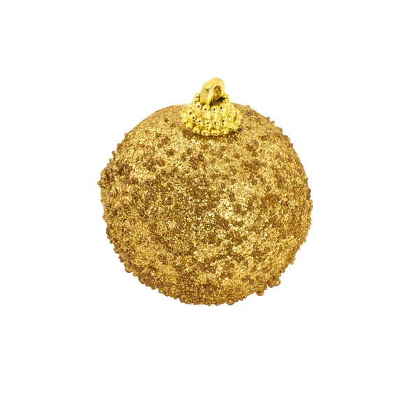 Guld jul toy ball isolerade — Stockfoto