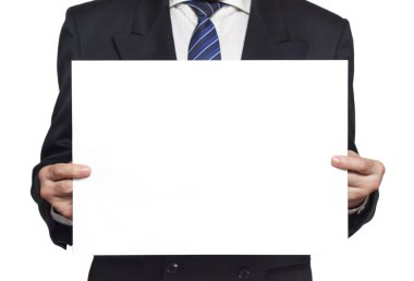 boş kağıt yatay ile işadamı