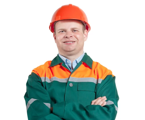 Werknemer in uniforme close-up geïsoleerd — Stockfoto