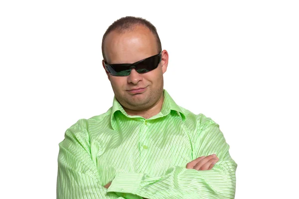 Portrait of young guy with sunglasses — Stock Photo, Image