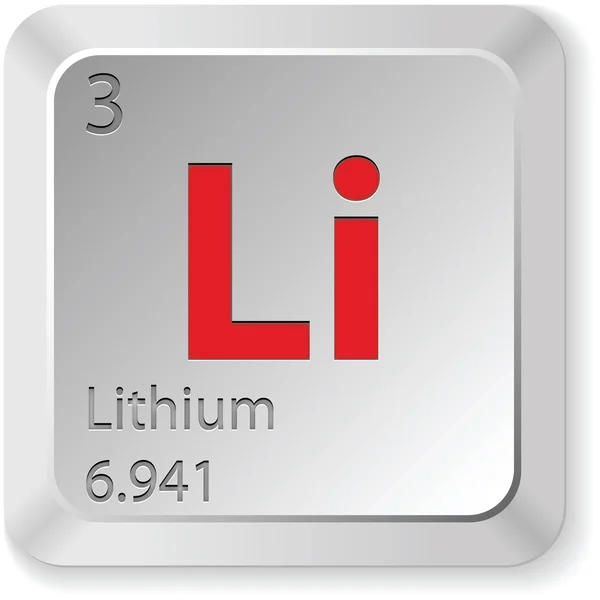 Lithium tlačítko — Stockový vektor