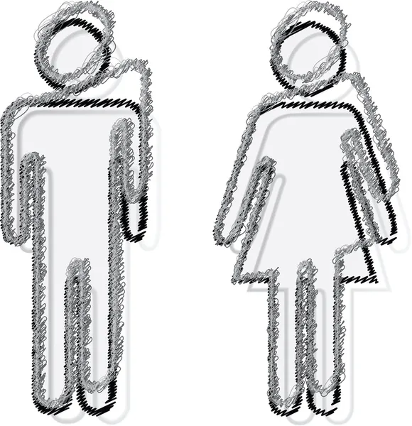 Sticker man and woman — Stock Photo, Image