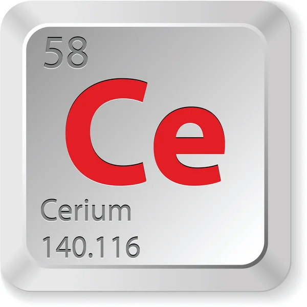 Elemento quimico de cerio — Vector de stock