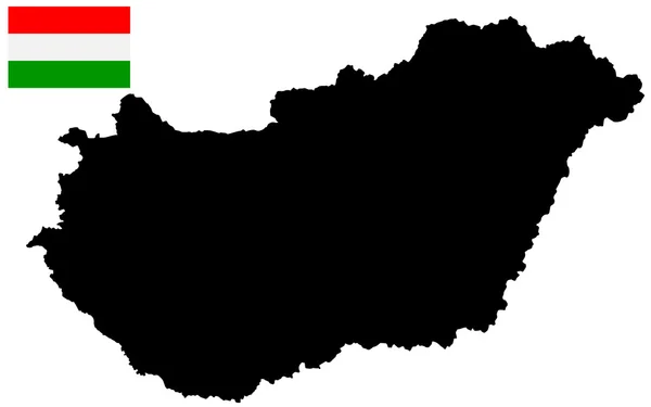 Mapa da Hungria — Vetor de Stock