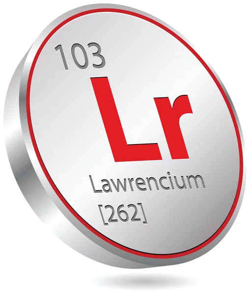 Elemento lawrencium — Vetor de Stock