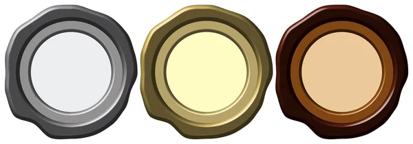 Sello de cera - medallas de color — Vector de stock