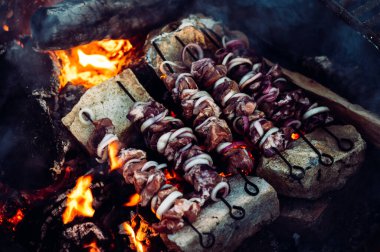 Mangal kömürleri üzerinde