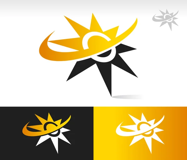 Icone di Sun Swoosh — Vettoriale Stock