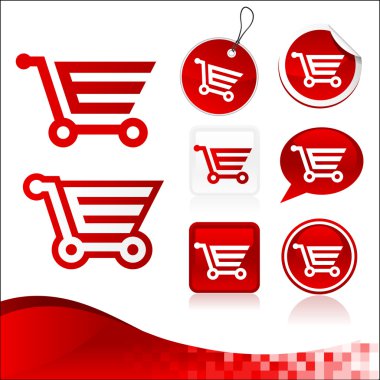 Red Shopping Cart Design Kit