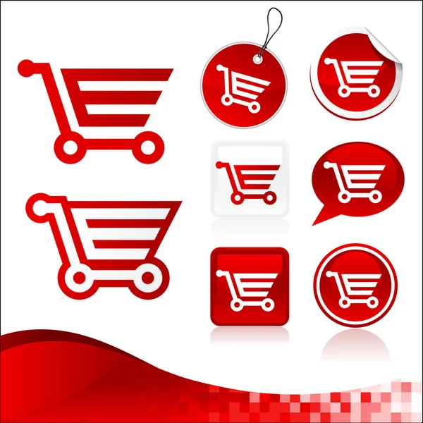 Kit de design de carrinho de compras vermelho —  Vetores de Stock