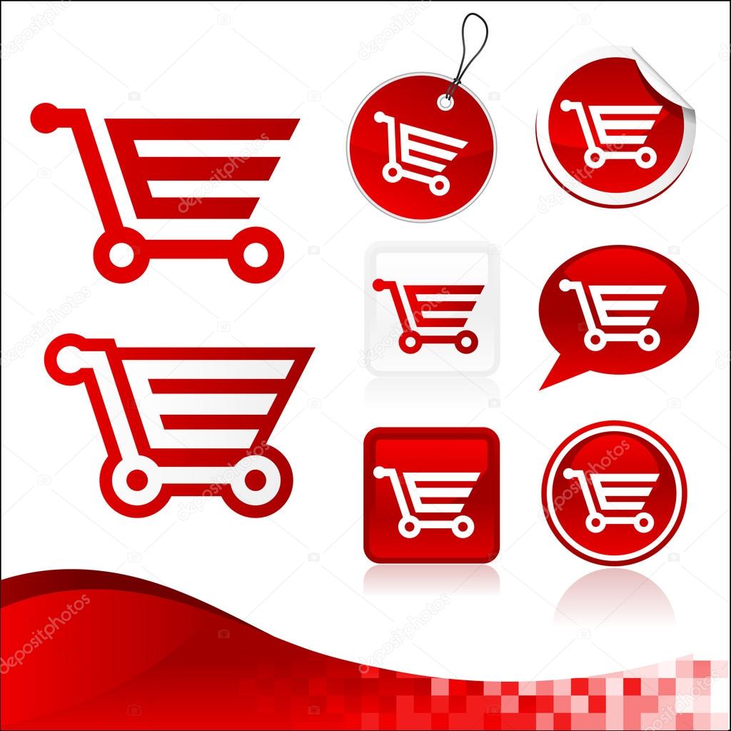 Red Shopping Cart Design Kit