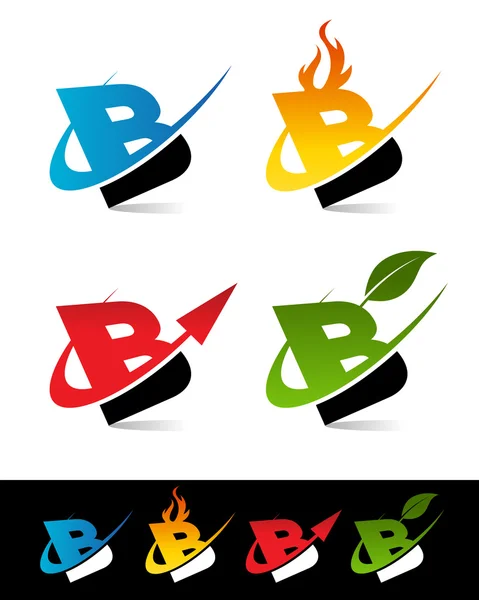 Swoosh Alphabet Icônes B — Image vectorielle