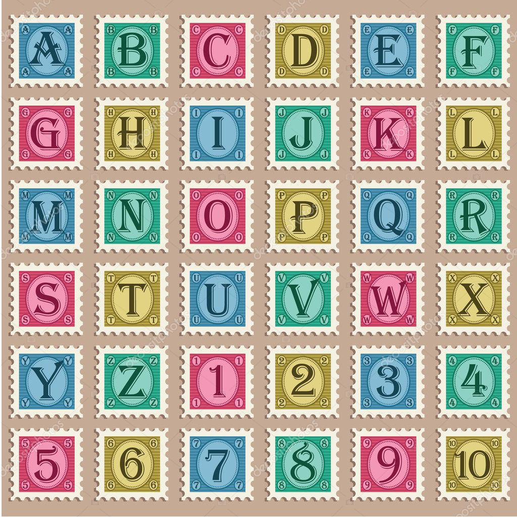 Vintage Alphabet Stamps