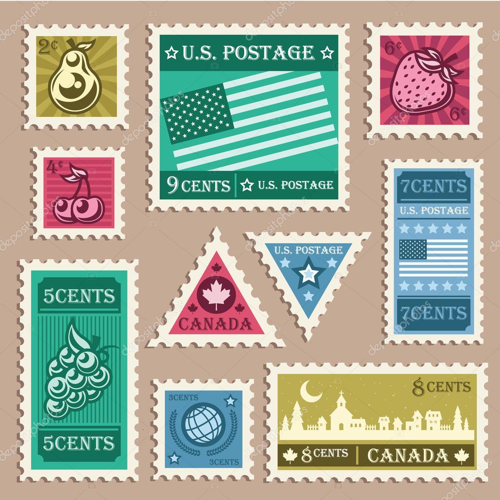 Vintage Stamp Stickers Stock Vector by ©Mictoon 18184557