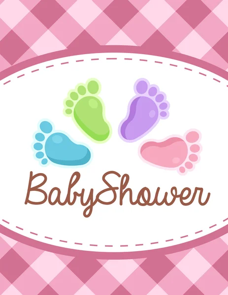 Vector baby shower uitnodiging — Stockvector