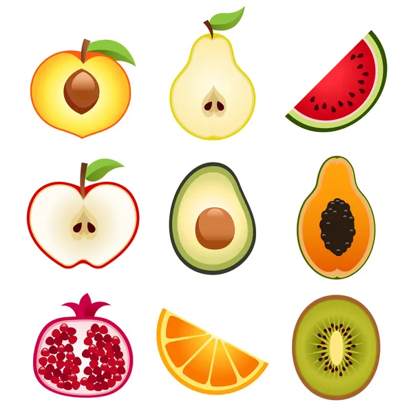 Früchte halbieren — Stockvektor
