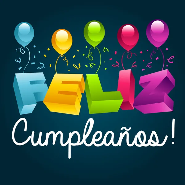 Feliz cumpleaños en español — Vector de stock