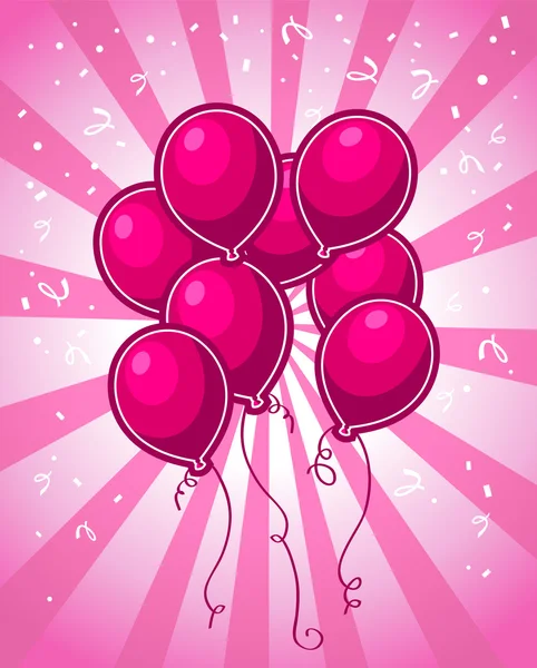 Pink Party Balloons — Stock Vector