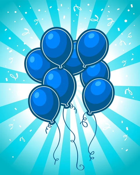 Blaue Party-Luftballons — Stockvektor