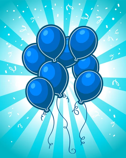 Globos de fiesta azules — Vector de stock