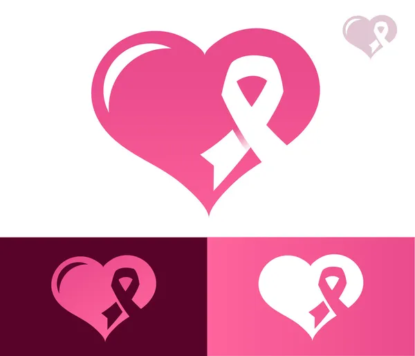 Roze lint hart onbewust pictogram — Stockvector