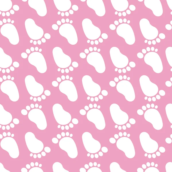 Seamless Baby Feet Pattern — Stock Vector